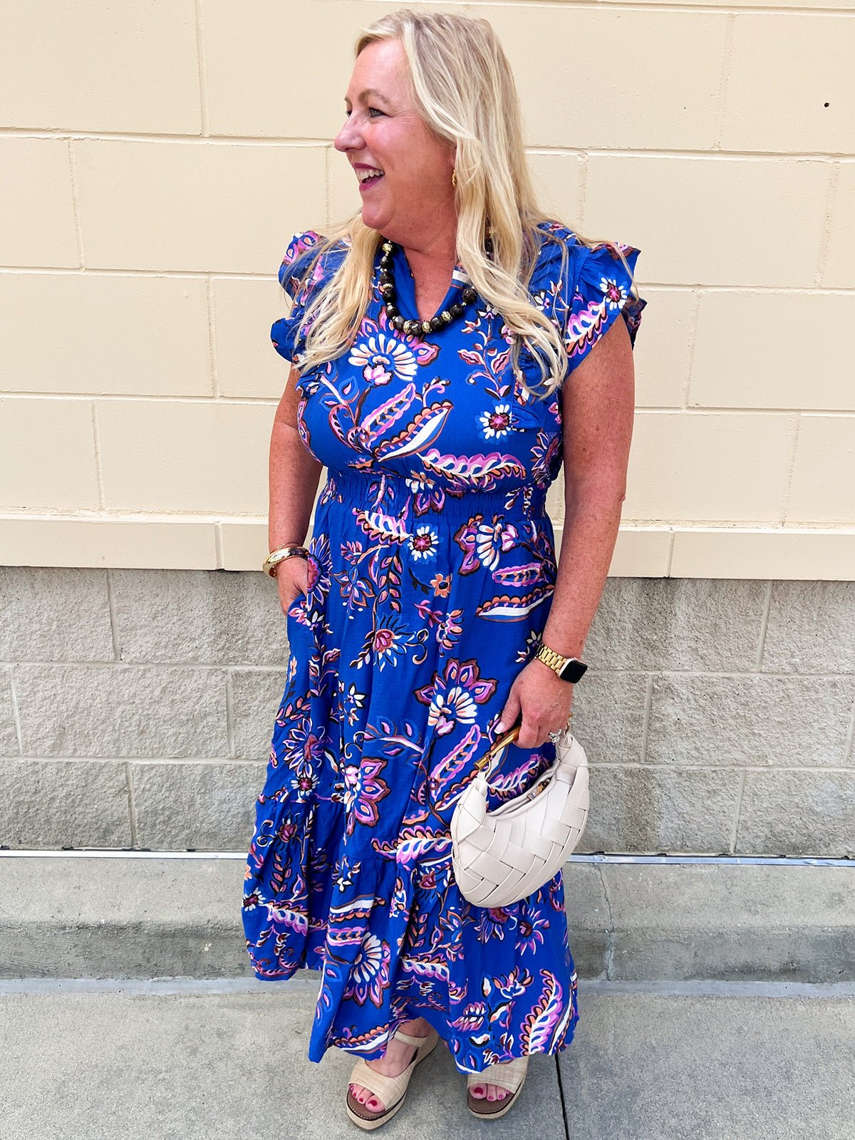 Midnight Mosaic Midi Dress - The Pink Pineapple 850
