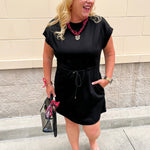 Midnight Motion Cinch Waist Mini Dress - The Pink Pineapple 850
