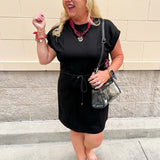 Midnight Motion Cinch Waist Mini Dress - The Pink Pineapple 850