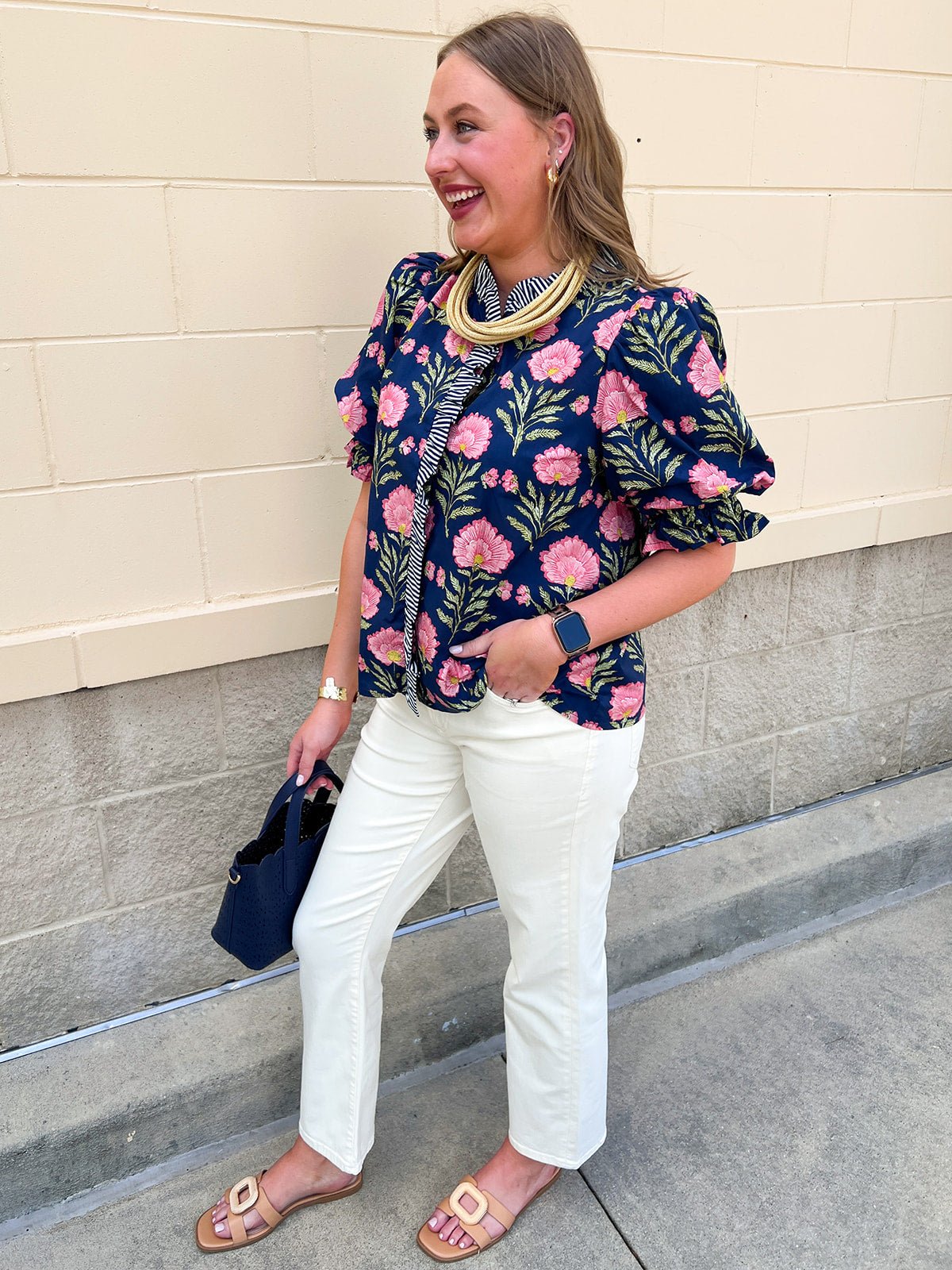 Midnight Petal Puff Ruffle Blouse - The Pink Pineapple 850