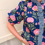 Midnight Petal Puff Ruffle Blouse - The Pink Pineapple 850