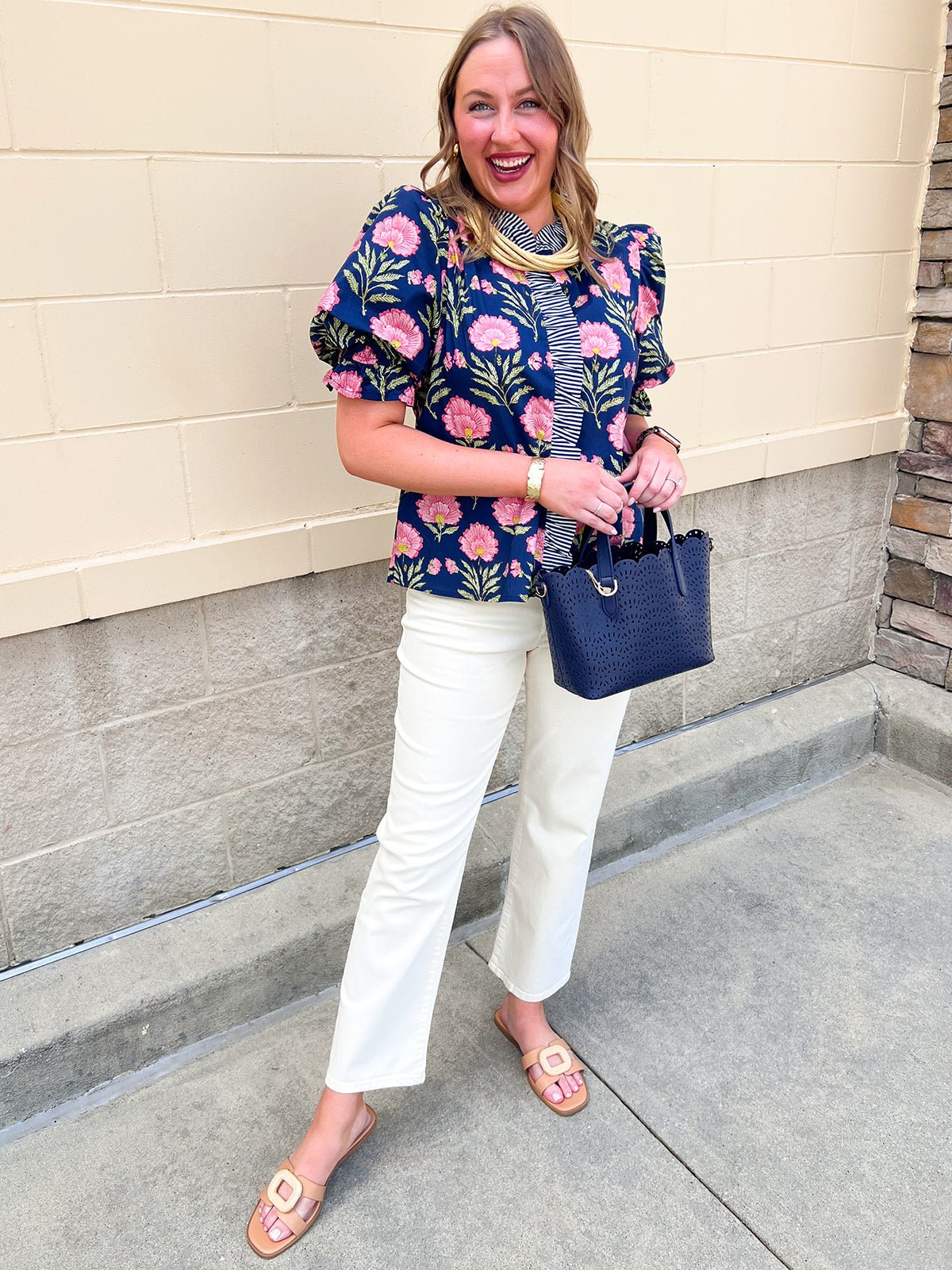 Midnight Petal Puff Ruffle Blouse - The Pink Pineapple 850