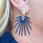 Midnight Radiance Drop Earrings in Navy - The Pink Pineapple 850