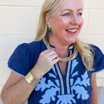 Midnight Radiance Drop Earrings in Navy - The Pink Pineapple 850