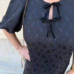Midnight Velvet Jacquard Blouse - The Pink Pineapple 850