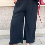 Midnight Whisper Linen Fringe Two Piece Set - The Pink Pineapple 850