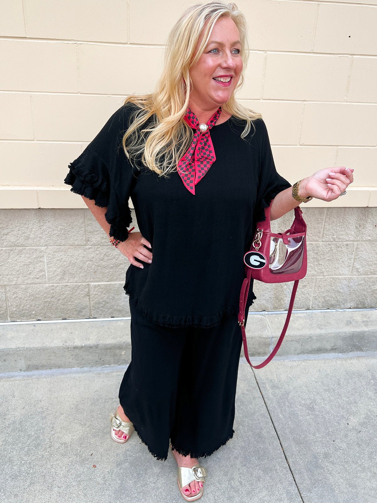 Midnight Whisper Linen Fringe Two Piece Set - The Pink Pineapple 850