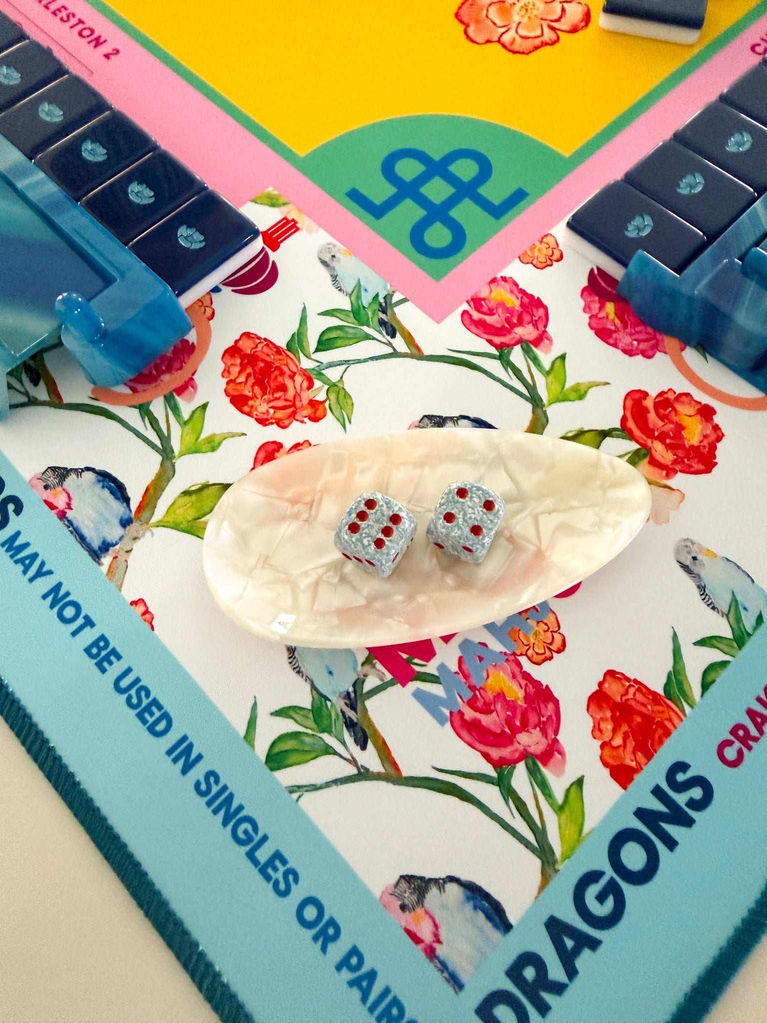 Milky White Oval Dice Catchall - The Pink Pineapple 850
