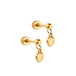 Millie Heart Stud Dangle Earrings - The Pink Pineapple 850