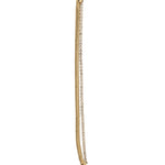 Snake chain bracelet with a row of round-cut crystals and lobster claw clasp.