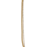 Snake chain bracelet with a row of round-cut crystals and lobster claw clasp.