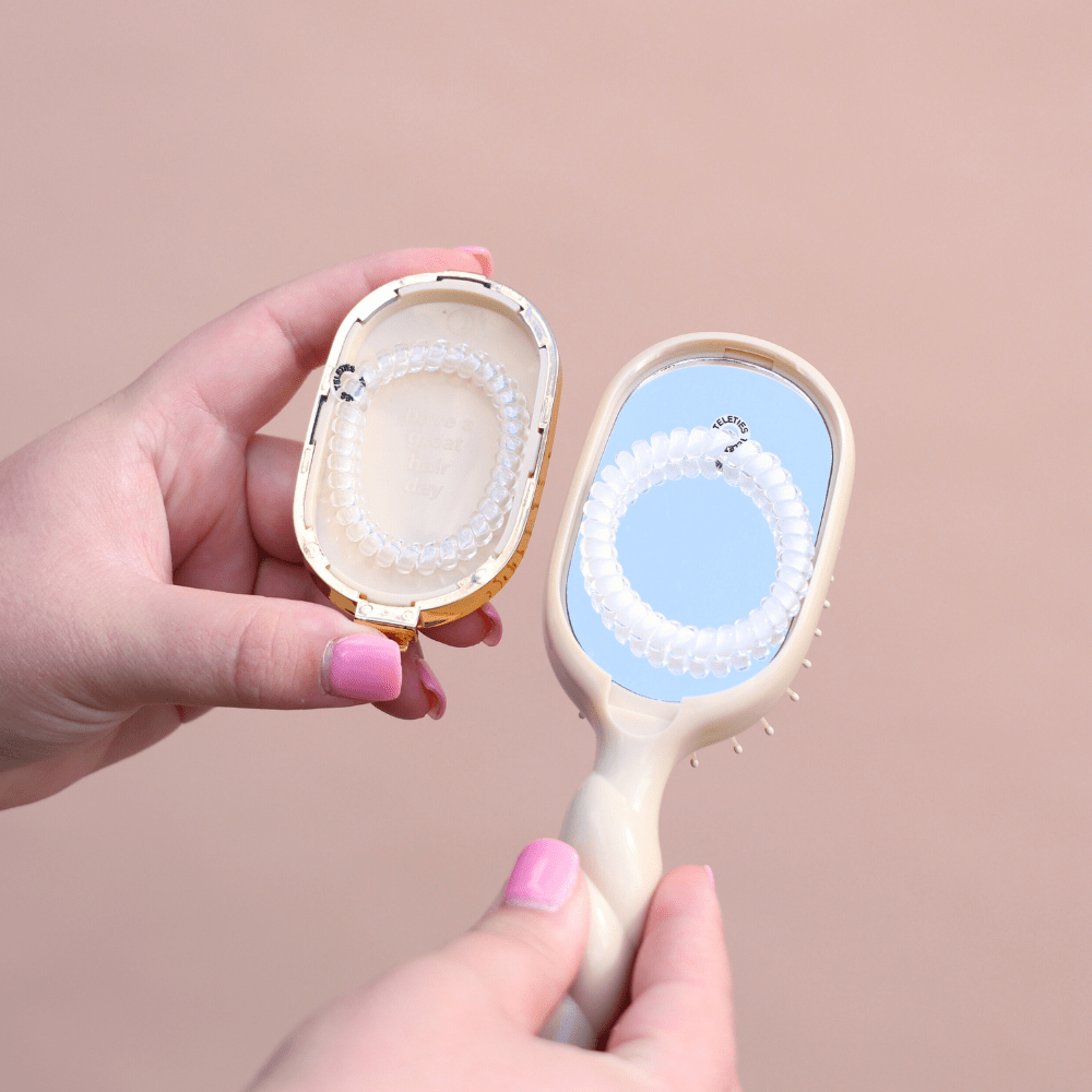 Mini Detangler Brush for Medium Hair - Tan - The Pink Pineapple 850