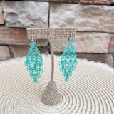 Mint Flower Filigree Earrings - The Pink Pineapple 850