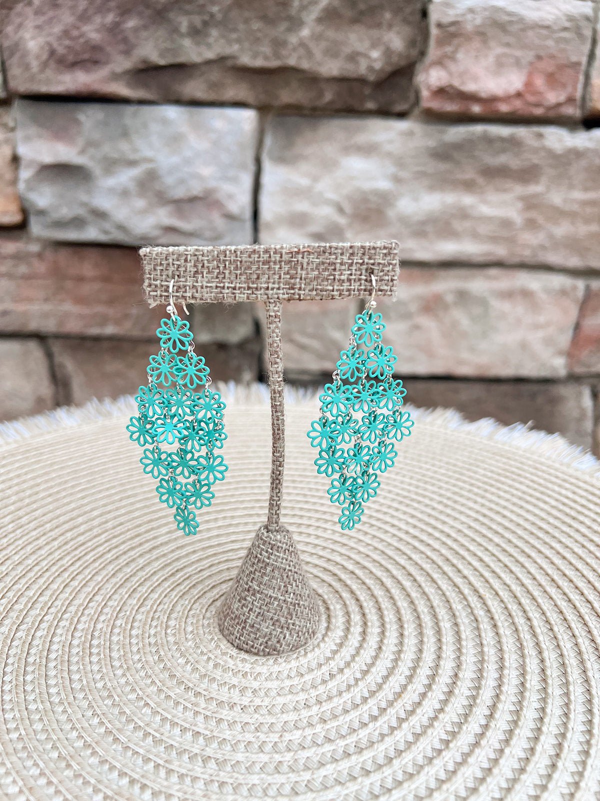Mint Flower Filigree Earrings - The Pink Pineapple 850