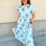 Minted Garden Midi Dress - The Pink Pineapple 850