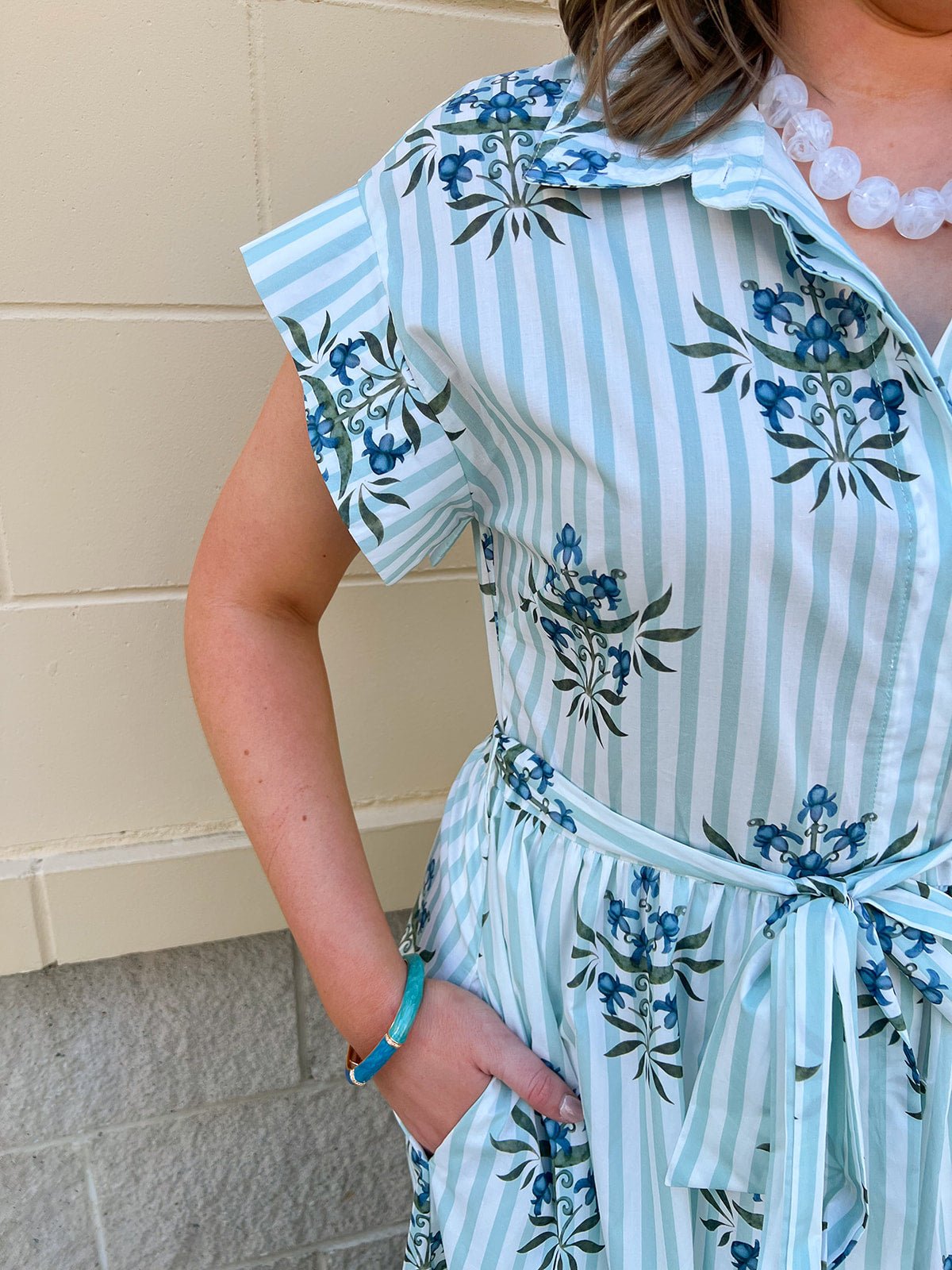 Minted Garden Midi Dress - The Pink Pineapple 850