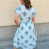 Minted Garden Midi Dress - The Pink Pineapple 850