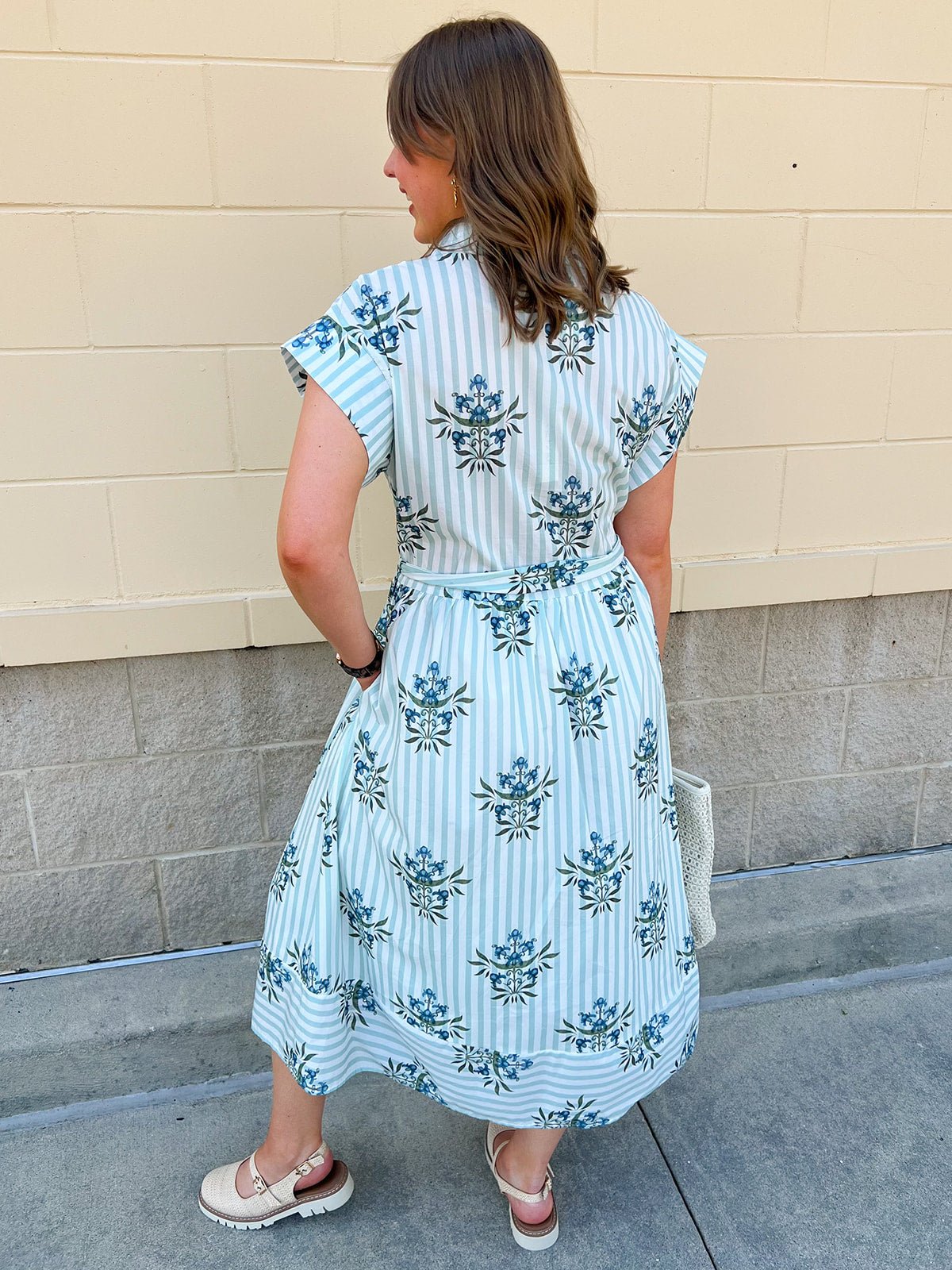 Minted Garden Midi Dress - The Pink Pineapple 850