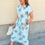 Minted Garden Midi Dress - The Pink Pineapple 850