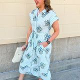 Minted Garden Midi Dress - The Pink Pineapple 850