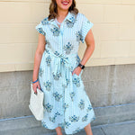 Minted Garden Midi Dress - The Pink Pineapple 850