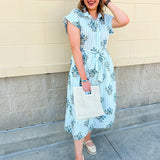 Minted Garden Midi Dress - The Pink Pineapple 850