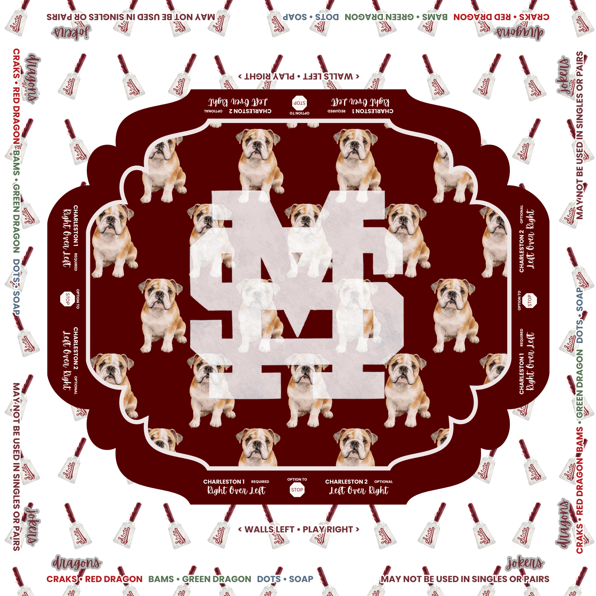 Mississippi State Bulldogs Mahjong Mat - The Pink Pineapple 850