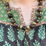 Mocha Marble Beaded Necklace - The Pink Pineapple 850