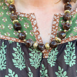 Mocha Marble Beaded Necklace - The Pink Pineapple 850