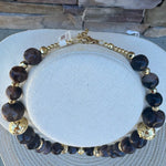 Mocha Marble Beaded Necklace - The Pink Pineapple 850