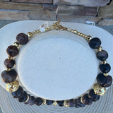 Mocha Marble Beaded Necklace - The Pink Pineapple 850