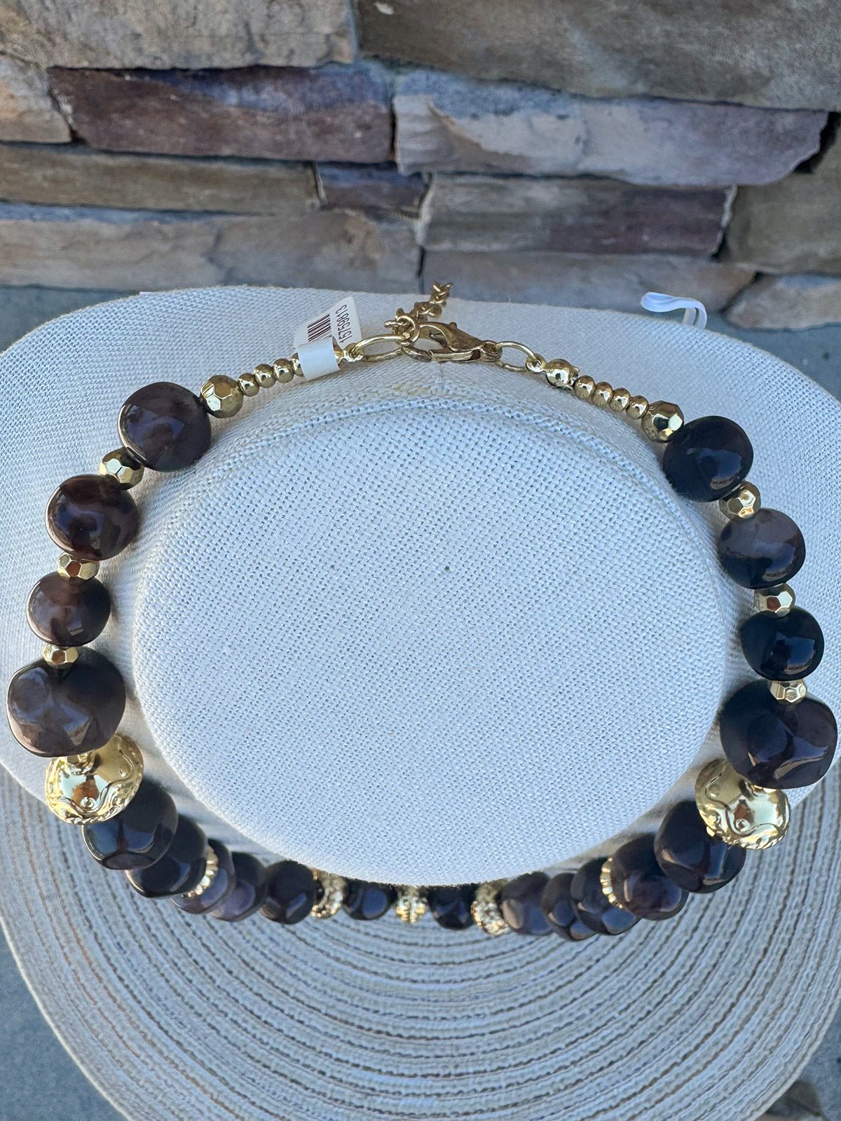 Mocha Marble Beaded Necklace - The Pink Pineapple 850