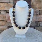 Mocha Marble Beaded Necklace - The Pink Pineapple 850
