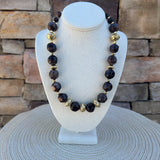 Mocha Marble Beaded Necklace - The Pink Pineapple 850
