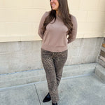Mocha Poise Button - Cuff Knit Top - The Pink Pineapple 850
