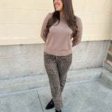 Mocha Poise Button - Cuff Knit Top - The Pink Pineapple 850