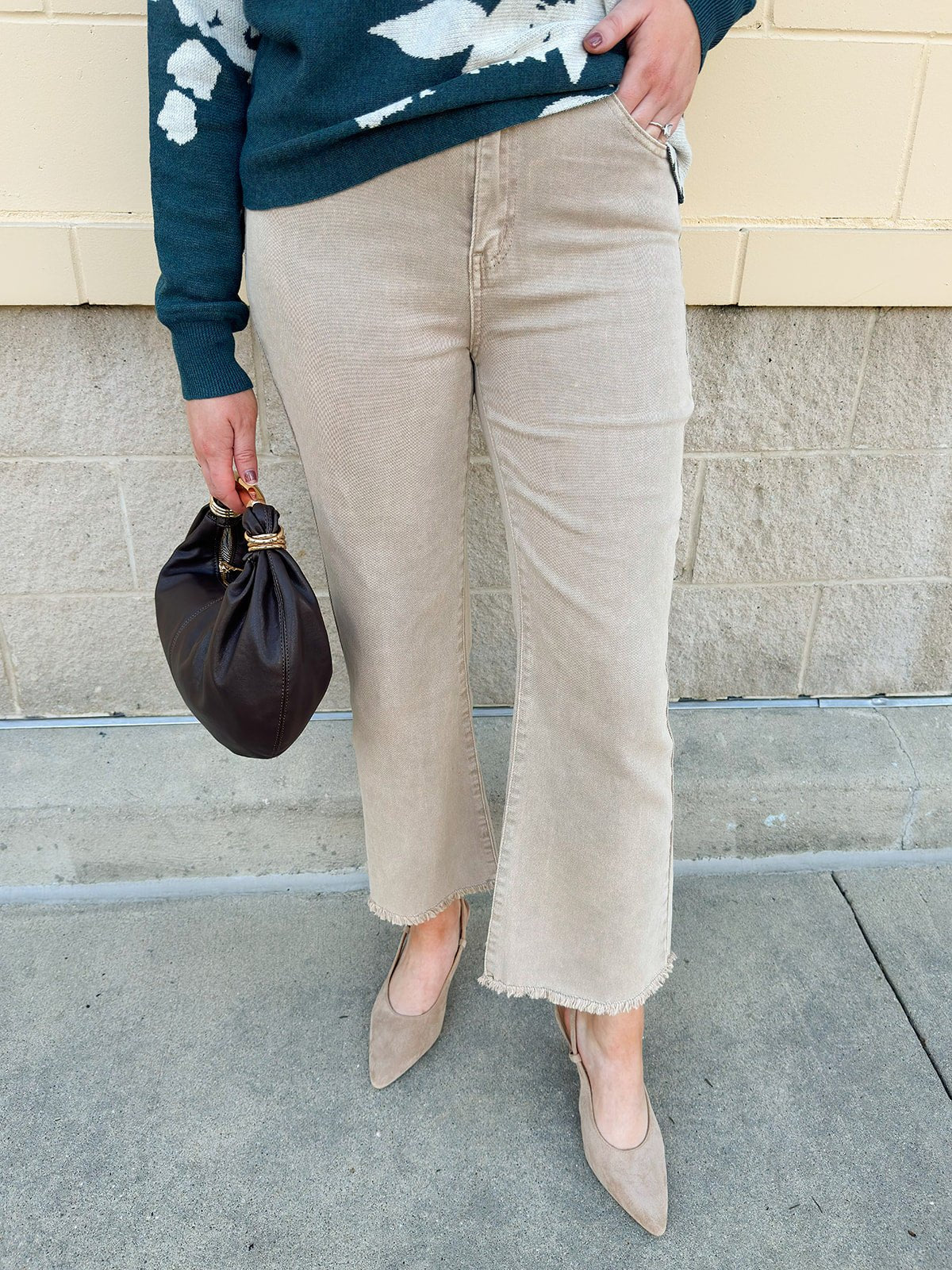 Mocha Wash High Waisted Jeans - The Pink Pineapple 850