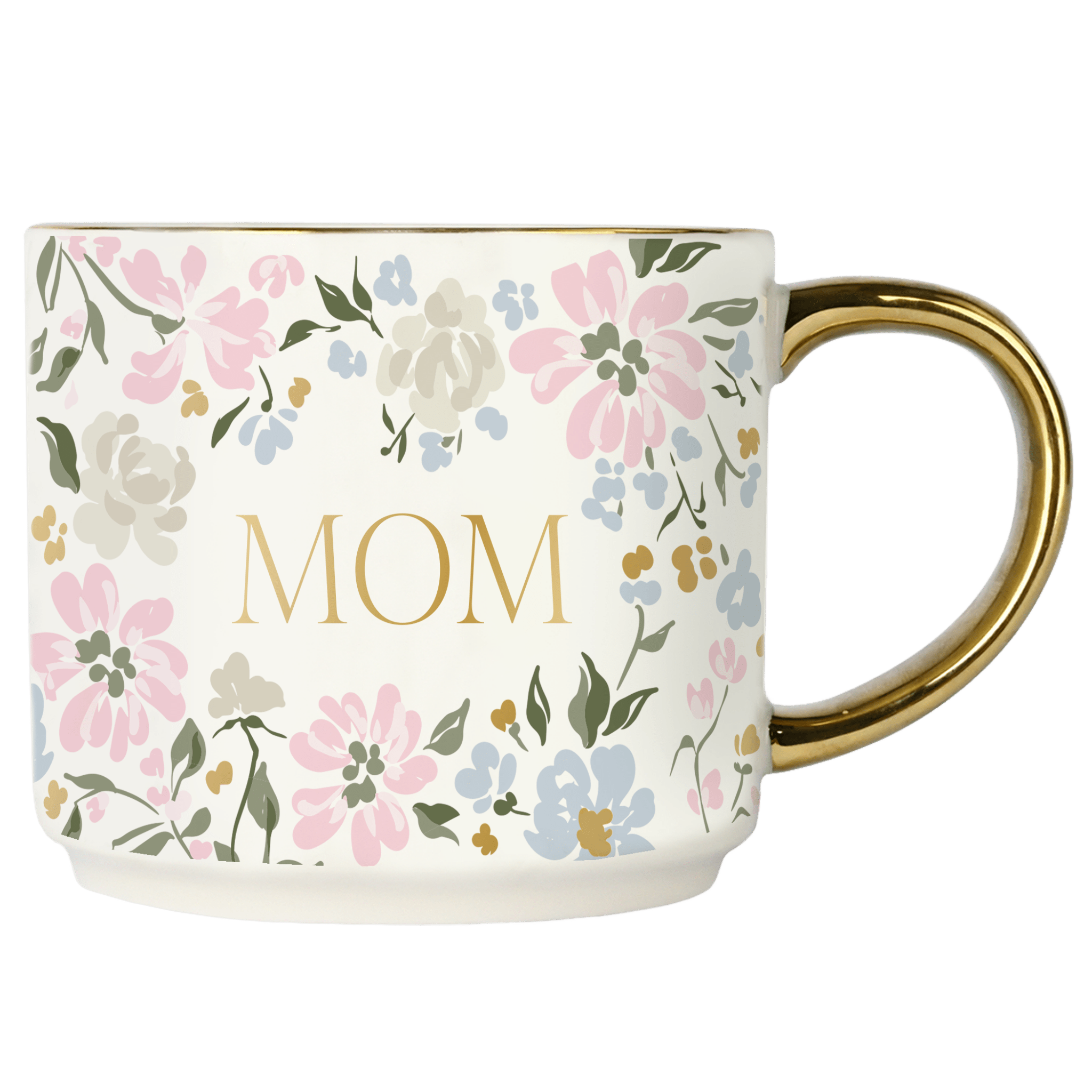 Mom Coffee Mug with Gold Handle - The Pink Pineapple 850