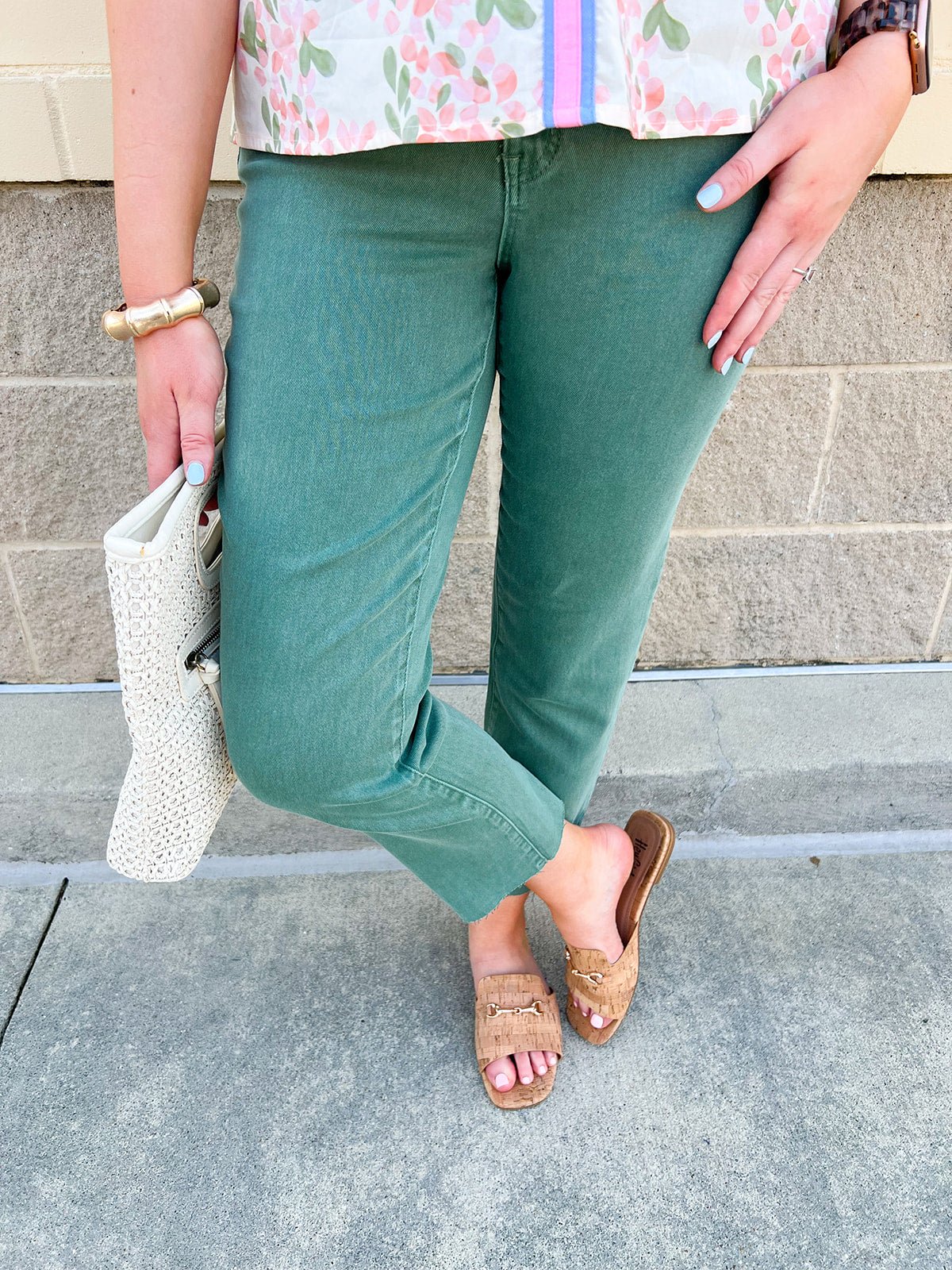 Mosswood Bootcut Pants in Washed Green - The Pink Pineapple 850