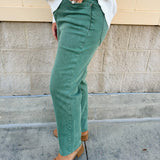 Mosswood Bootcut Pants in Washed Olive - The Pink Pineapple 850