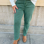 Mosswood Bootcut Pants in Washed Olive - The Pink Pineapple 850