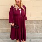 Mulberry Manor Contrast Midi Dress - The Pink Pineapple 850