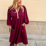 Mulberry Manor Contrast Midi Dress - The Pink Pineapple 850