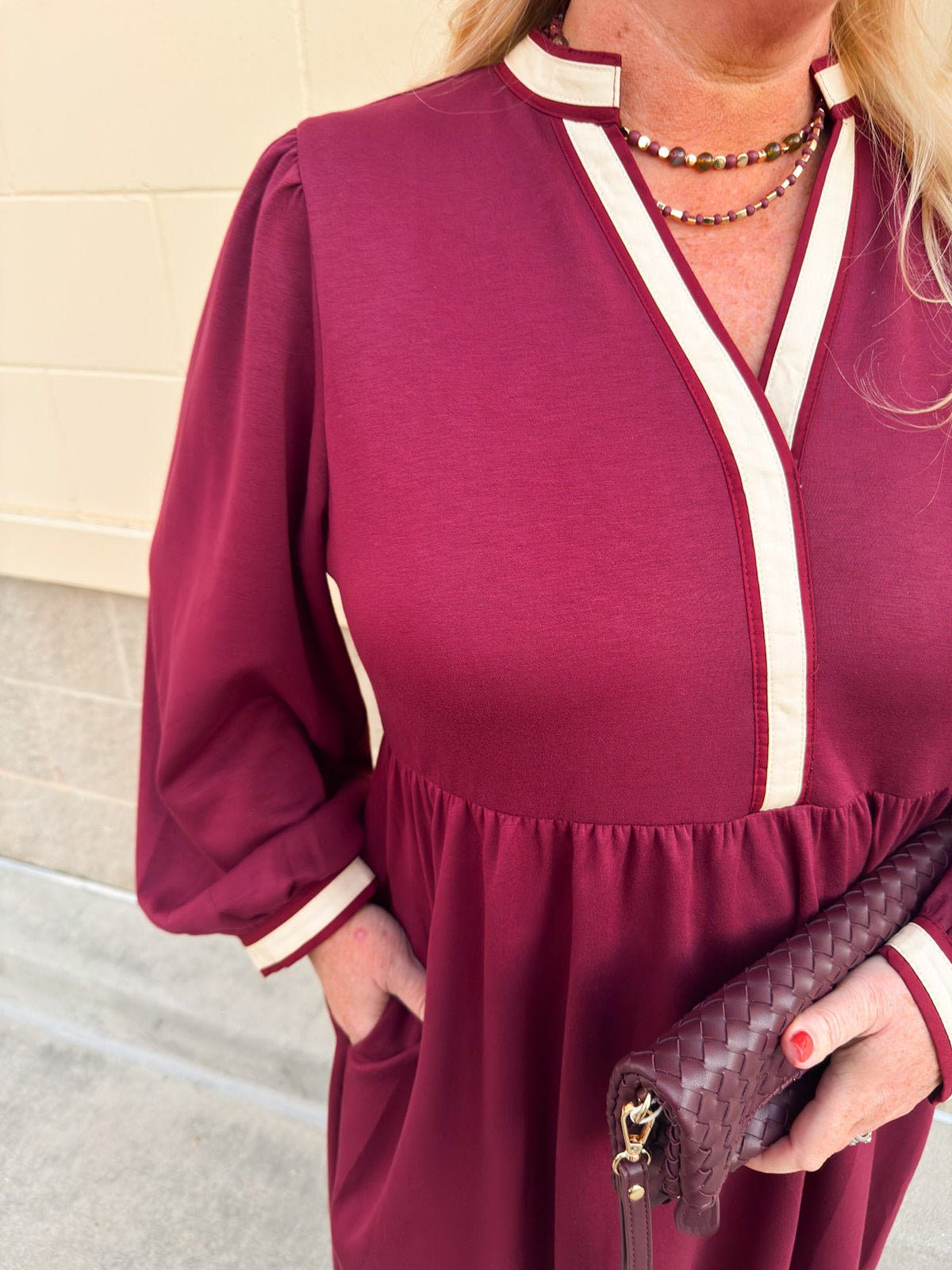 Mulberry Manor Contrast Midi Dress - The Pink Pineapple 850