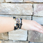 Multi Stone Beads Stackable Bracelet Black - The Pink Pineapple 850
