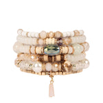 Multi Stone Beads Stackable Bracelet Natural - The Pink Pineapple 850