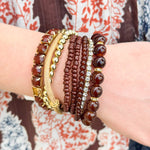 Multicolor Stretch Bracelet in Brown - The Pink Pineapple 850