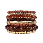 Multicolor Stretch Bracelet in Brown - The Pink Pineapple 850
