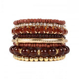 Multicolor Stretch Bracelet in Brown - The Pink Pineapple 850