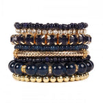 Multicolor Stretch Bracelet Navy - The Pink Pineapple 850